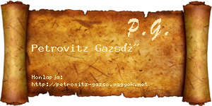Petrovitz Gazsó névjegykártya